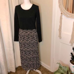Donna Toran Long Sleeve Two Toned Maxi